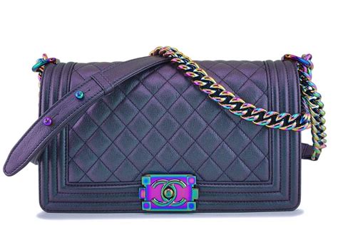 chanel iridescent purple boy|chanel bag styles.